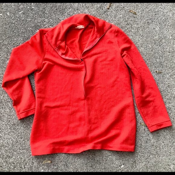 Classic Vintage 1970s burnt orange long sleeve with Peter Pan collar - Picture 13 of 13